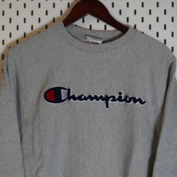 Champion Reverse Weave Sweatshirt Gray Crew‎ Neck Pullover Small Menswear - Picture 3 of 6